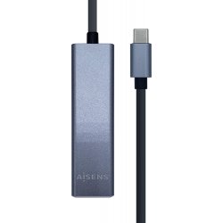 Imagen de Adaptador AISENS USB-C a USB-A/RJ45 Gris (A109-0396)