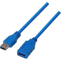 Cable AISENS USB-A/M a USB-A/H 1m Azul (A105-0045)