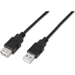 Imagen de Cable AISENS USB2.0 A/M-A/H 3m Negro (A101-0017)