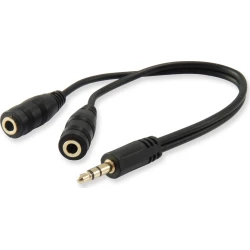 Cable EQUIP Audio 2x3.5mm/M a 3.5mm/H 0.13m (EQ147941)