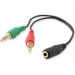 Cable EQUIP Audio 2x3.5mm/M a 3.5mm/H 0.13m (EQ147942)