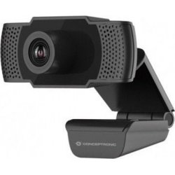 Imagen de WebCam CONCEPTRONIC FHD USB Micrófono Negra (AMDIS01B)