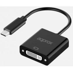 Imagen de Adaptador Approx USB-C/M a DVI/H 13cm Negro (APPC51)