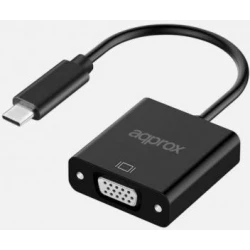 Imagen de Adaptador Approx USB-C/M a VGA/H 13cm Negro (APPC50)