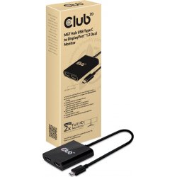 Imagen de Adaptador Club 3D USB-C a 2DisplayPort Negro (CSV-1545)