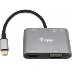 Imagen de Adaptador EQUIP 5en1 USB-C Negro (EQ133483)