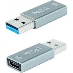 Adaptador Nanocable USB-A/M a USB-C/H Gris (10.02.0013)