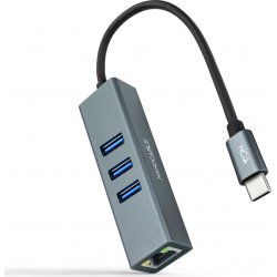 Imagen de Adaptador Nanocable USB-C a 3xUSB-A/RJ45 (10.03.0408)