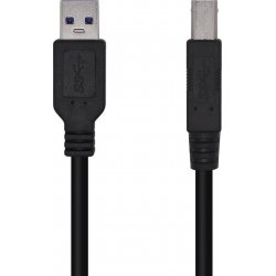 Imagen de Cable AISENS USB 3.0 Tipo A/M-B/M Negro 2m (A105-0444)