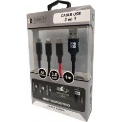 Cable SUBBLIM USB 3en1 mUsb/USB-C/Lightning (3IN101) [foto 1 de 5]