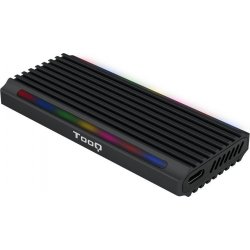 Imagen de Caja TOOQ SSD M.2/PCIe/SATA USB3 RGB Negra (TQE-2222B)