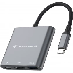 Imagen de Dock CONCEPTRONIC USB-C a USB-A/C PD 60W/HDMI (DONN01G)