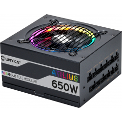 Fuente UNYKA Atilius ATX 650W RGB 80+ Gold (UK521203) Imagen de Fuente UNYKA Atilius ATX 650W RGB 80+ Gold (UK521203)