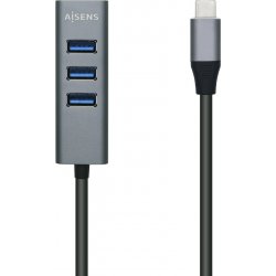 Hub AISENS USB-C 3.0 a 4xUSB-A 3.0 Gris (A109-0508) [foto 1 de 3]