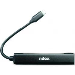 Hub NILOX USB-C a 3xUSB 2.0 1xUSB-A Negro (NXHUBUSBC11) [foto 1 de 2]