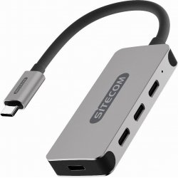 Hub Sitecom USB-C a 4xUSB-A 3.0 Aluminio/Negro (CN-385) [foto 1 de 5]