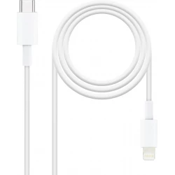 Imagen de Nanocable Lightning/M a USB-C/M 1m Blanco (10.10.0601)