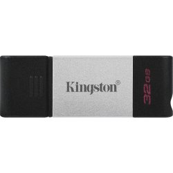 Imagen de Pendrive Kingston 32Gb USB-C 3 Negro/Plata (DT80/32GB)