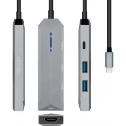 Adaptador AISENS 4en1 USB-C 15cm Gris (ASUC-4P002-GR) [foto 1 de 6]