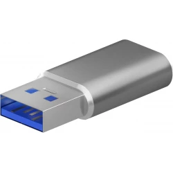 Adaptador AISENS USB-A/M a USB-C/H Gris (A108-0677) [foto 1 de 3]