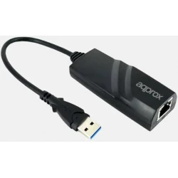 Imagen de Adaptador Approx USB 3.0 a RJ45 Negro (APPC07GV3)