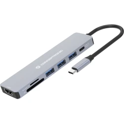 Adaptador CONCEPTRONIC USB-C 7en1 100W Gris (DONN19G) [foto 1 de 5]