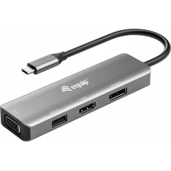 Imagen de Adaptador EQUIP USB-C a USB-A/HDMI/DP/VGA (EQ133485)