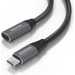 Cable AISENS USB-C/M a USB-C/H 2m Gris (A107-0636) [foto 1 de 4]