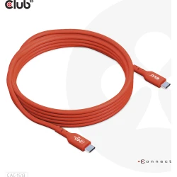 Cable Club 3D USB-C/M a USB-C/M 3m Naranja (CAC-1513)