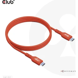 Imagen de Cable Club 3D USB-C M/M 1m Naranja (CAC-1511)