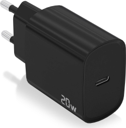 Cargador de Pared AISENS 1xUSB-C 20W Negro (A110-0753) Imagen de Cargador de Pared AISENS 1xUSB-C 20W Negro (A110-0753)