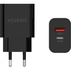 Cargador de Pared AISENS 20W USB-A/C Negro (A110-0682) [foto 1 de 3]