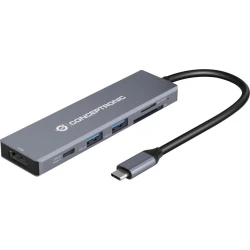 Imagen de Dock CONCEPTRONIC 6en1 USB-C a HDMI/USB/SD/TF (DONN23G)
