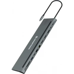 Imagen de Docking CONCEPTRONIC 12en1 USB-C 18cm Gris (DONN17G)