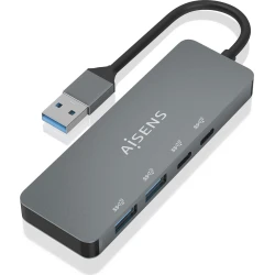Imagen de Hub AISENS USB-A a 2xUSB-A/2xUSB-C Gris (A106-0696)