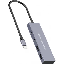 Hub CONCEPTRONIC USB-C a 4xUSB-A/C Gris (HUBBIES13G) [foto 1 de 5]