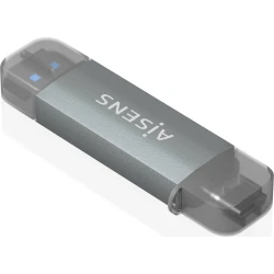 Lector Tarjetas AISENS USB-A/C 3.0 Gris (ASCR-2AC08-GR)