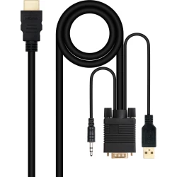 Nanocable HDMI/M a VGA/Jack/USB-A/M Negro (10.15.4350) [foto 1 de 7]