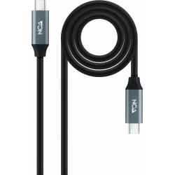 Nanocable USB-C 4/M a USB-C 4/M 0.5m Negro (10.01.4300)