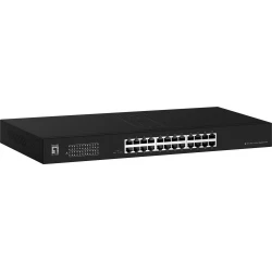 Switch LevelOne 24xRJ45 GbE Rack 1U Negro (GEU-2431)