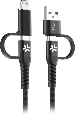 Imagen de Cable CELLY USB-A/C a USB-C/Lightning 35W (USBC4IN1BK)