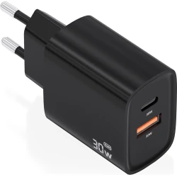 Cargador de Pared AISENS 30W USB-A/C Negro (A110-0953)