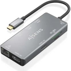 Imagen de Dock AISENS USB-C a HDMI/USB/PD Gris (ASUC-6P018-GR)