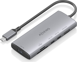Docking AISENS 6en1 USB-C 4K/60Hz Gris (ASUC-6P029-GR)