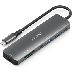 Docking AISENS 7en1 USB-C Gris (ASUC-7P026-GR)