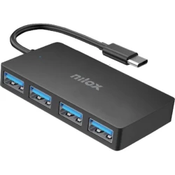 Imagen de Docking Station NILOX 4xUSB-C 3.0 Negro (NXHUBUSC04)