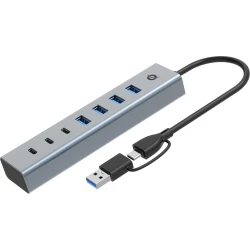 Hub CONCEPTRONIC USB-C 3.0 7p Gris (HUBBIES20G)
