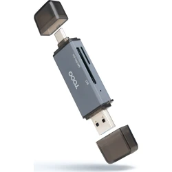 Lector de Tarjetas TooQ USB-A USB-C Gris (TQR-3001G)