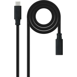 Nanocable USB-C 3.2 M/H 1m Negro (10.01.4501)
