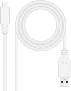 Nanocable USB-C/M a USB-A/M Blanco (10.01.2101-L150-W)